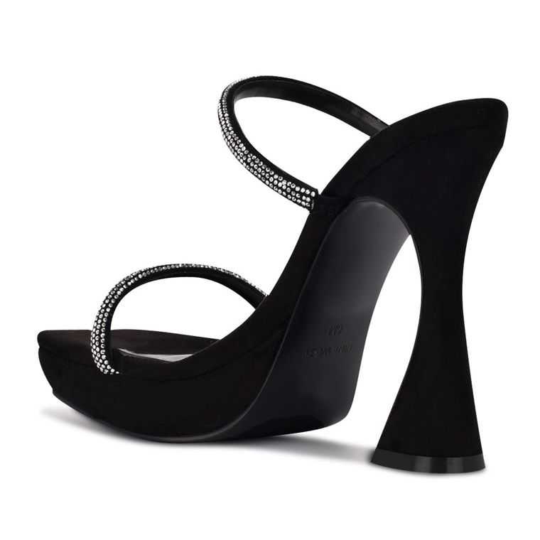 Nine West Adine Plataforma Sandals Negras | 6487-JVFUS