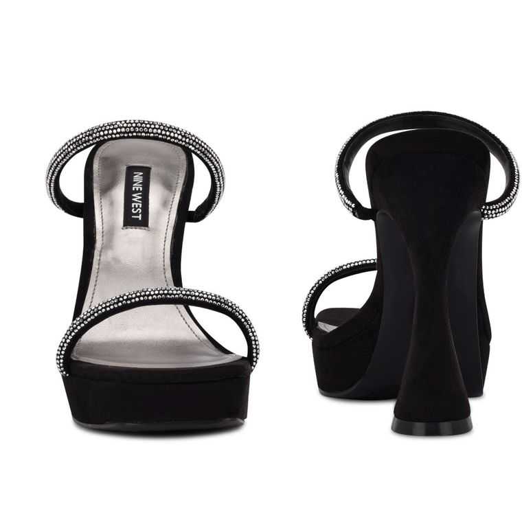 Nine West Adine Plataforma Sandals Negras | 6487-JVFUS