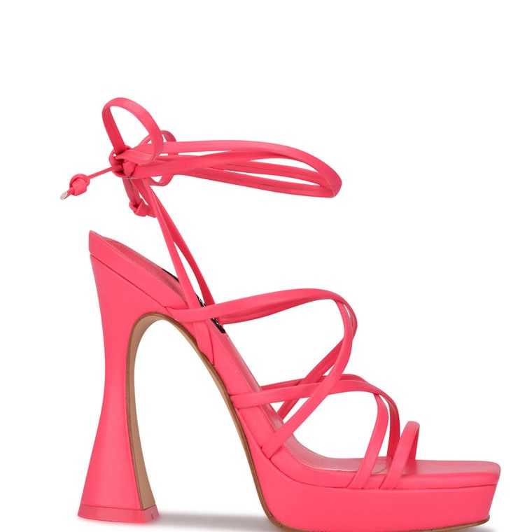 Nine West Ailey Ankle Wrap Plataforma Sandals Rosas | 7291-FCVZI