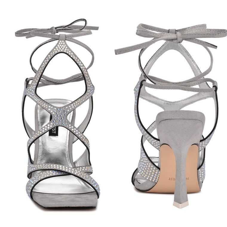 Nine West Alanah Ankle Wrap Tacón Blancas | 4927-KFXJY