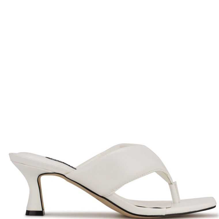 Nine West Alike Chanclas Sandals Blancas | 2346-WTEZO