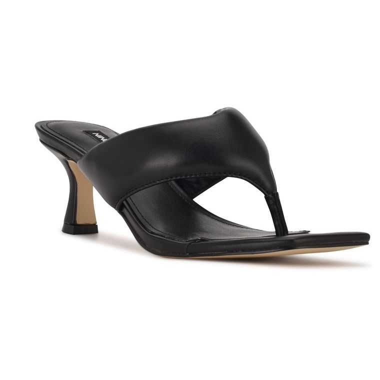 Nine West Alike Chanclas Sandals Negras | 1054-EHPAI