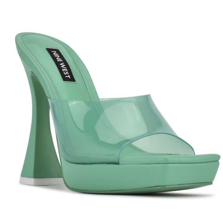 Nine West Ansel Plataforma Chanclas Sandals Verde Menta Verde | 5640-DNCMH