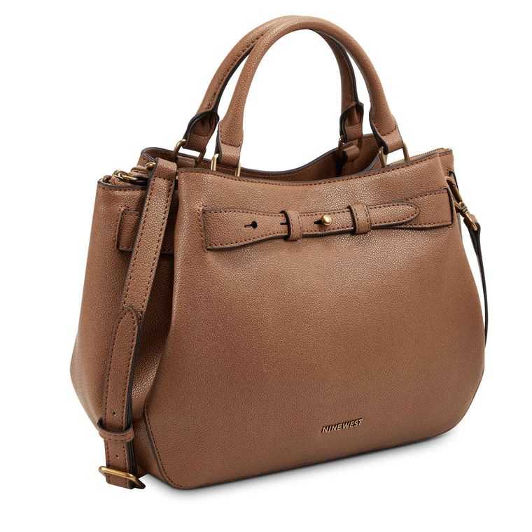 Nine West Aria Jet Set Satchel Marrones | 2180-IQSMO