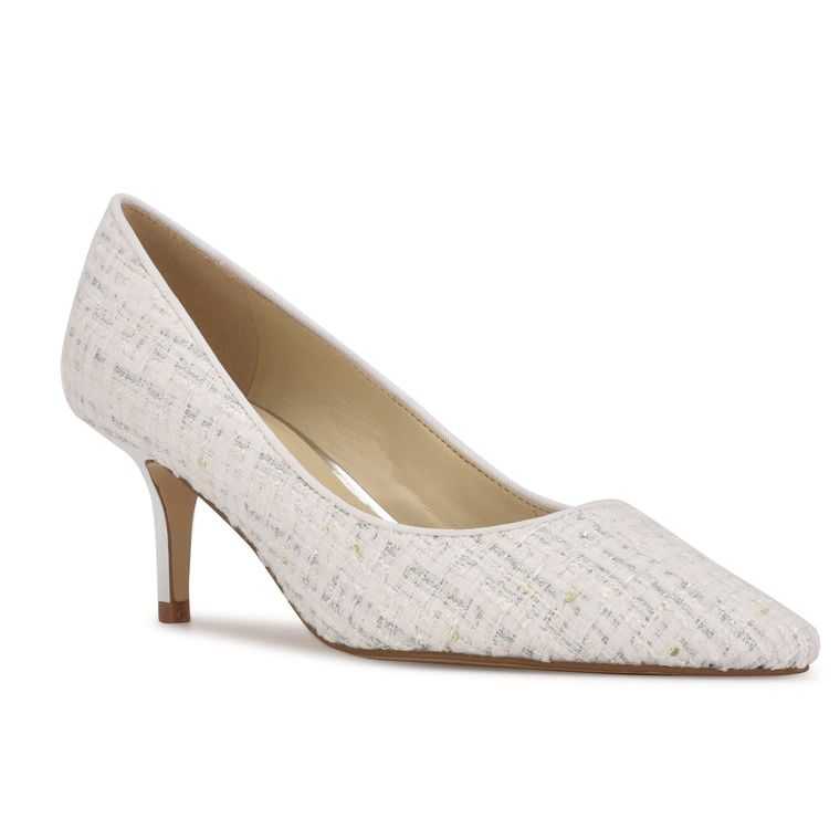 Nine West Arlene Pointy Puntera Pumps Blancas | 2543-RMFIV