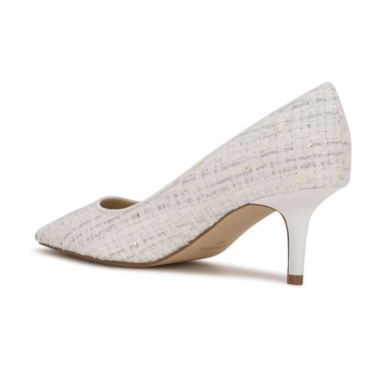 Nine West Arlene Pointy Puntera Pumps Blancas | 2543-RMFIV