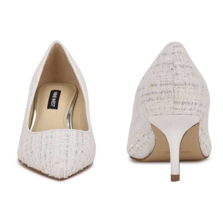 Nine West Arlene Pointy Puntera Pumps Blancas | 2543-RMFIV