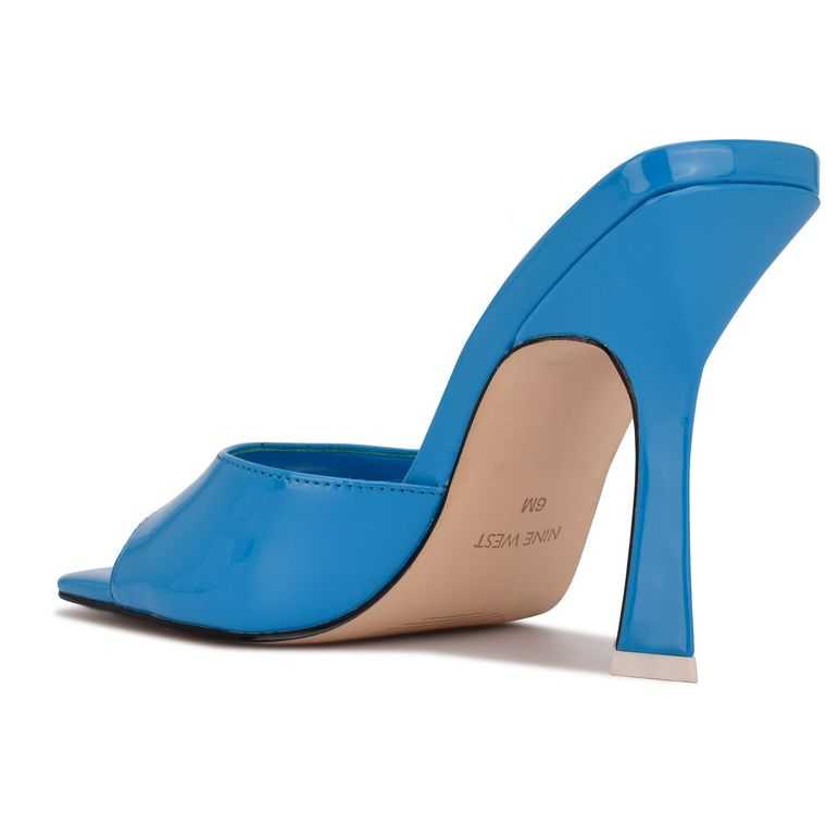 Nine West Aurea Tacón Chanclas Sandals Azules | 2347-AMXZU