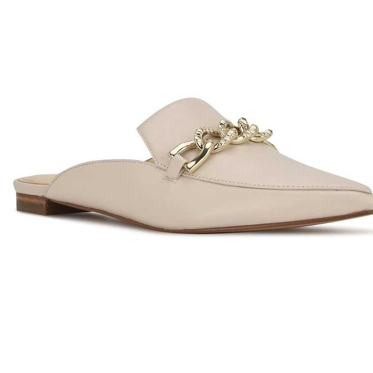 Nine West Azur Pointy Puntera Mules Creme | 3956-WXRJU