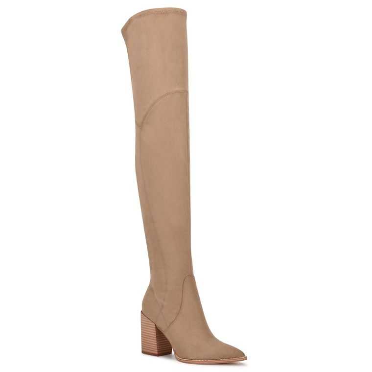 Nine West Barret Over The Knee Boots Beige Claro | 0432-KHJPA