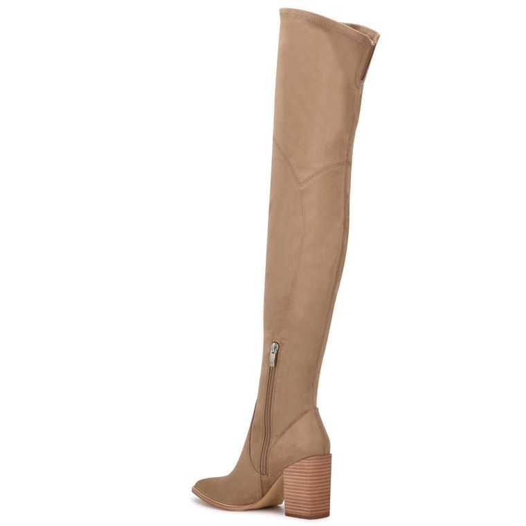 Nine West Barret Over The Knee Boots Beige Claro | 0432-KHJPA