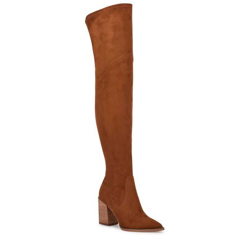 Nine West Barret Over The Knee Boots Marrones | 0237-JYLFW