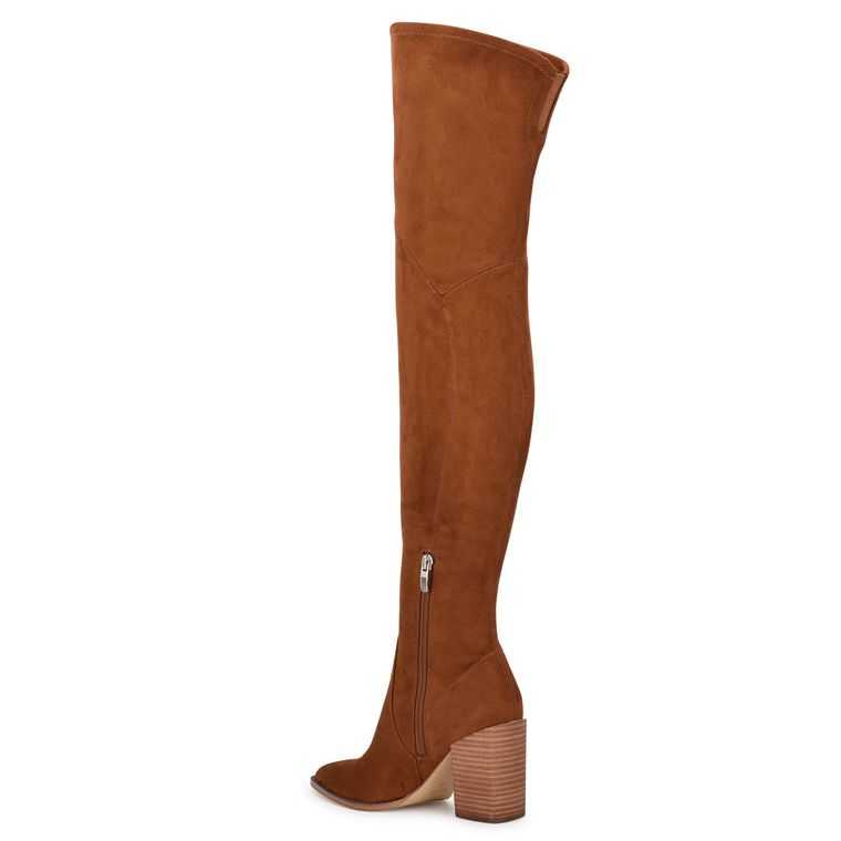 Nine West Barret Over The Knee Boots Marrones | 0237-JYLFW