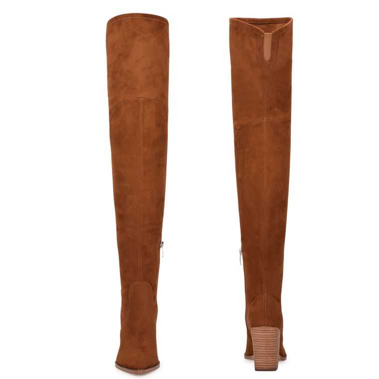 Nine West Barret Over The Knee Boots Marrones | 0237-JYLFW