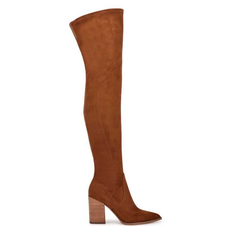 Nine West Barret Over The Knee Boots Marrones | 0237-JYLFW