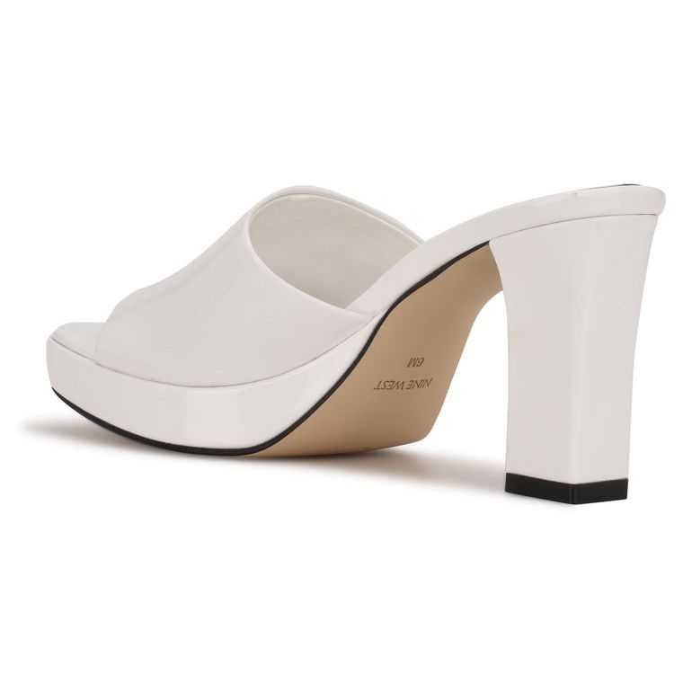 Nine West Behot Chanclas Sandals Blancas | 1596-UOJWB