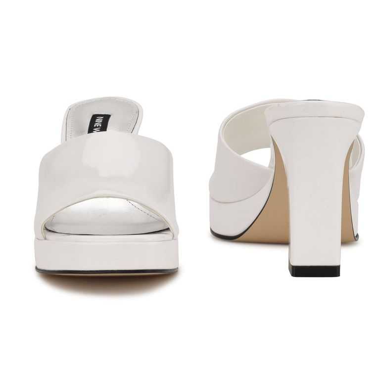 Nine West Behot Chanclas Sandals Blancas | 1596-UOJWB