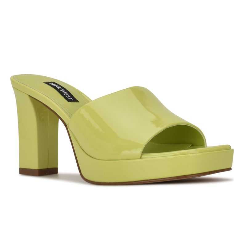 Nine West Behot Tacón Chanclas Sandals Verde | 5694-CJAGD