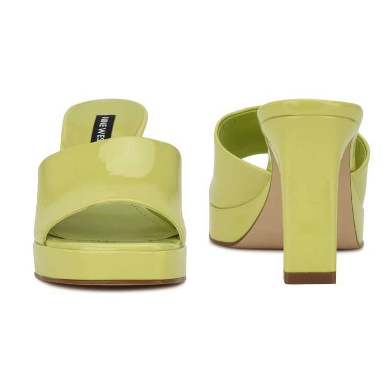 Nine West Behot Tacón Chanclas Sandals Verde | 5694-CJAGD