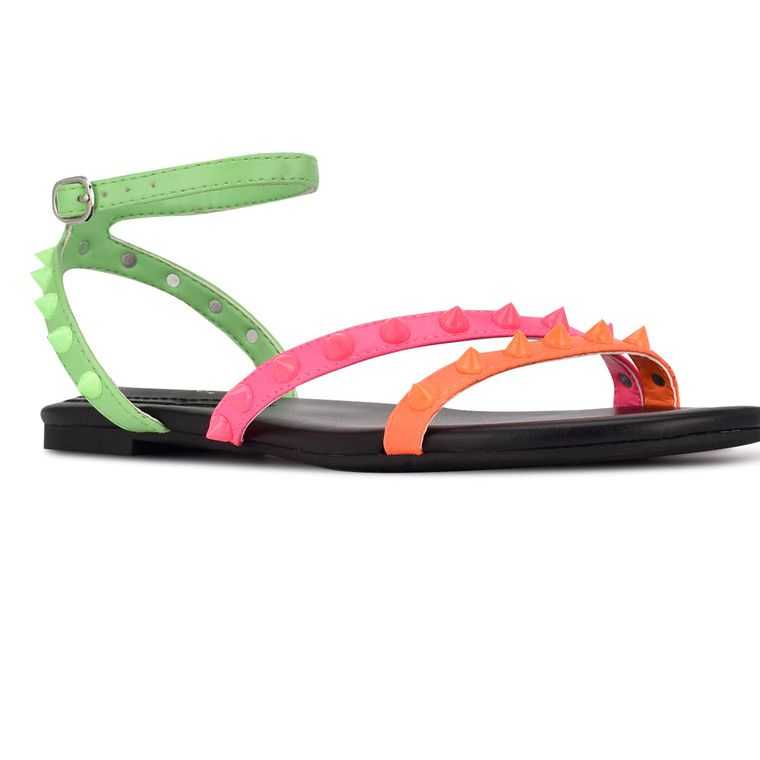 Nine West Bernie Studded Sandals Multicolor | 2173-SCNFP