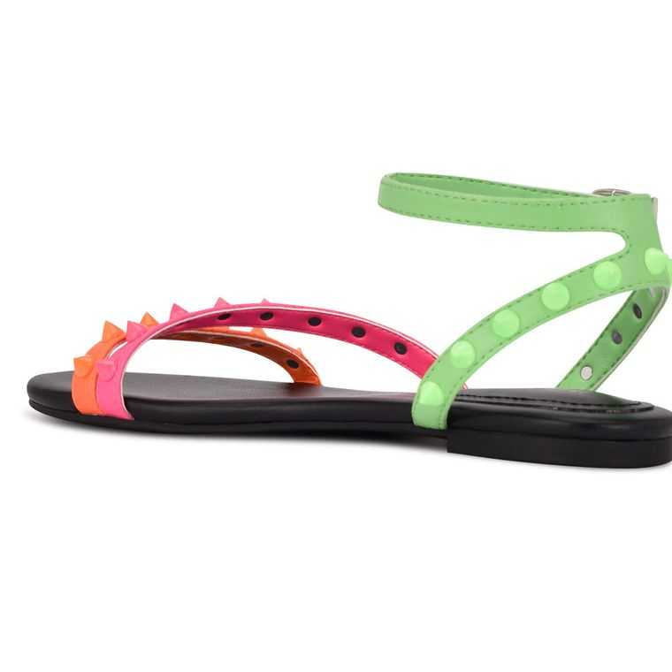 Nine West Bernie Studded Sandals Multicolor | 2173-SCNFP