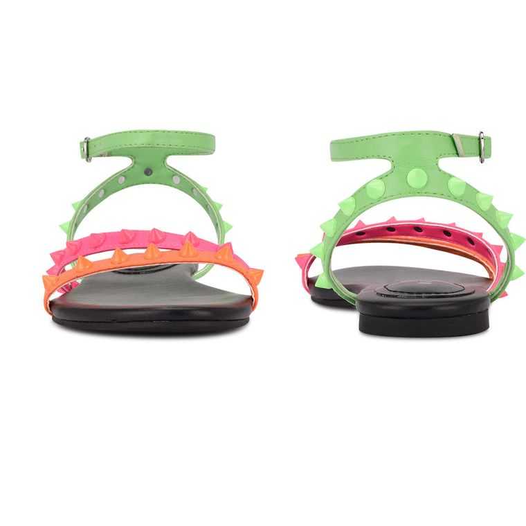 Nine West Bernie Studded Sandals Multicolor | 2173-SCNFP