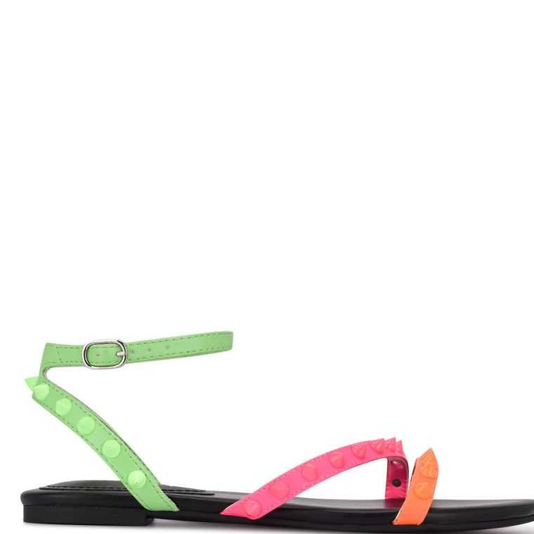 Nine West Bernie Studded Sandals Multicolor | 2173-SCNFP