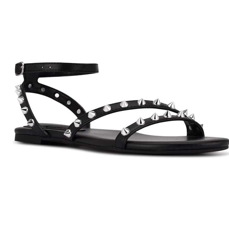 Nine West Bernie Studded Sandals Negras | 5340-STAPH