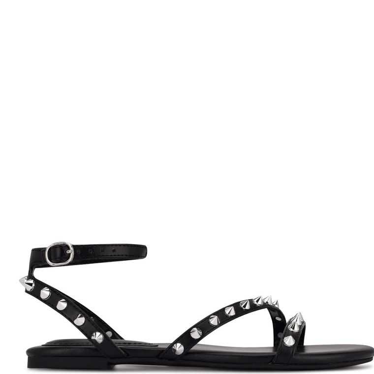 Nine West Bernie Studded Sandals Negras | 5340-STAPH