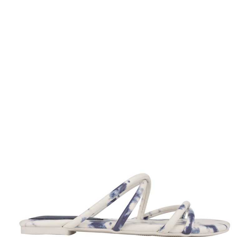 Nine West Beva Planos Chanclas Blancas Azules Multicolor | 5287-QPODS