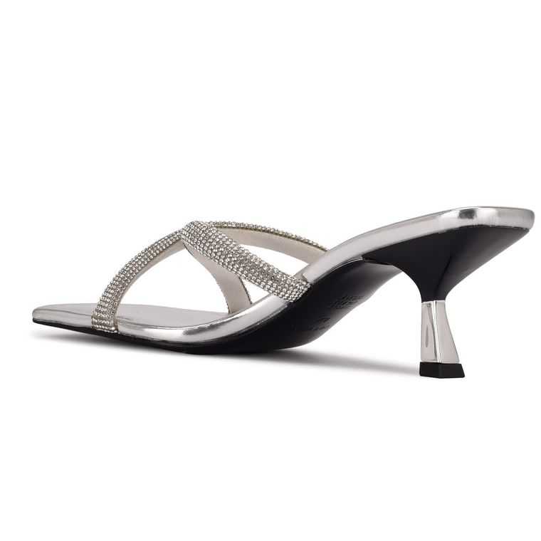 Nine West Blonde Chanclas Sandals Plateadas | 2384-VHJPU