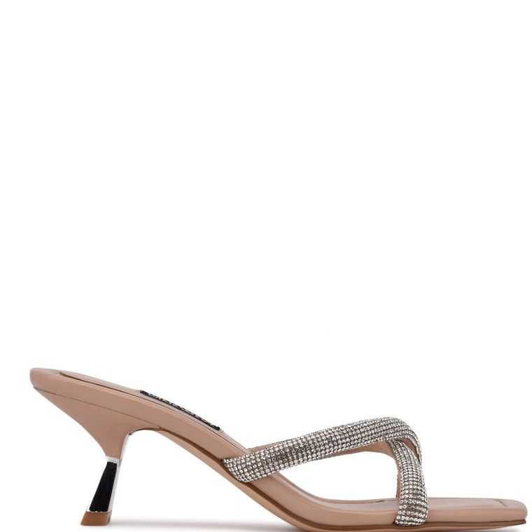 Nine West Blonde Tacón Chanclas Beige | 0468-JTQON