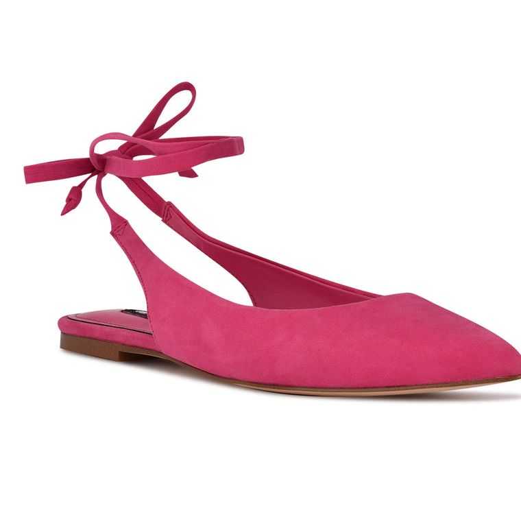 Nine West Bop Ankle Wrap Pointy Puntera Rosas | 0698-RLSVC