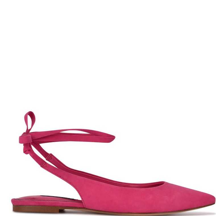 Nine West Bop Ankle Wrap Pointy Puntera Rosas | 0698-RLSVC