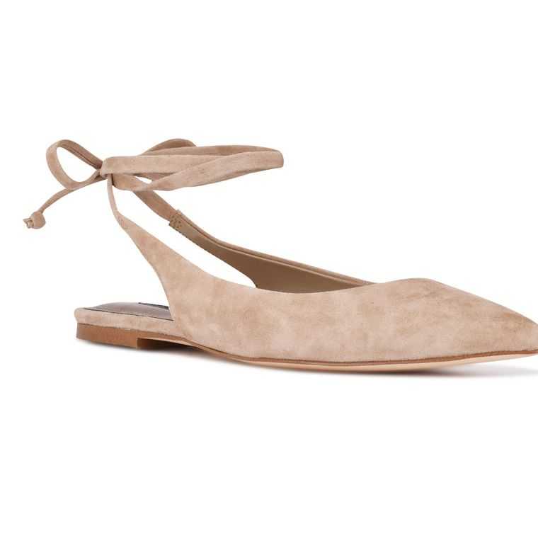 Nine West Bop Ankle Wrap Pointy Puntera Beige | 7054-ZTDPH