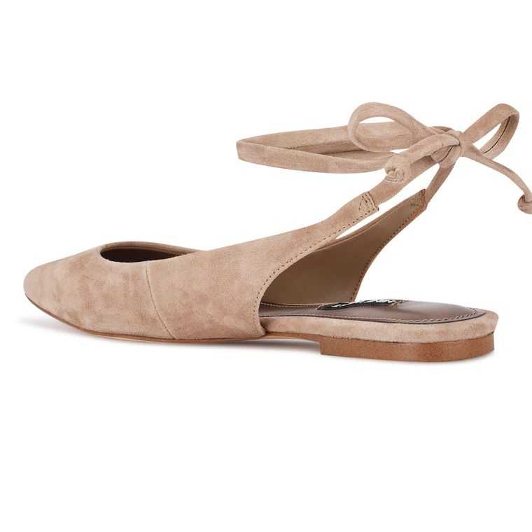 Nine West Bop Ankle Wrap Pointy Puntera Beige | 7054-ZTDPH