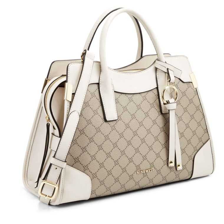 Nine West Branwen Jet Set Satchel Beige | 6143-UTPJG