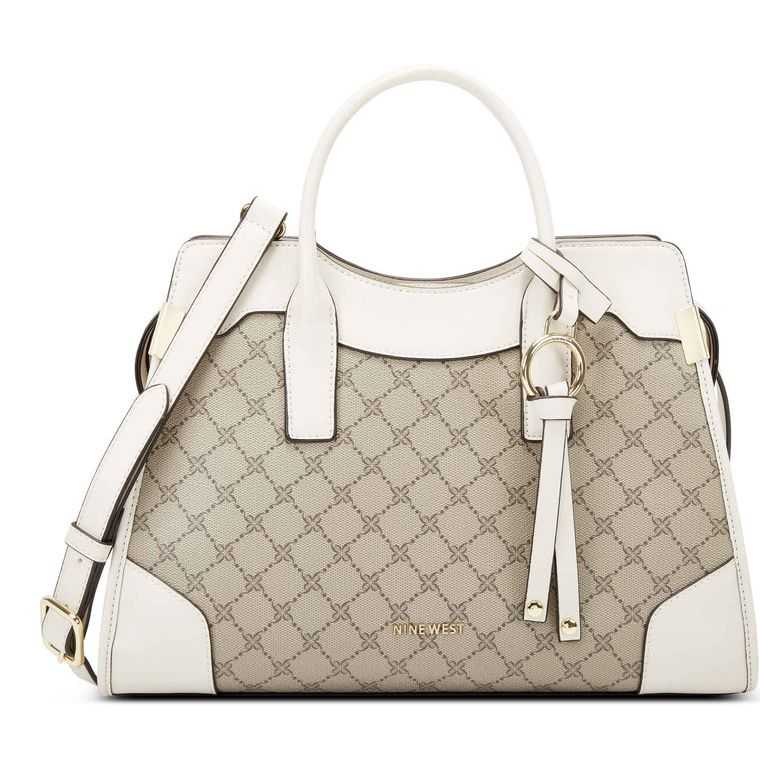 Nine West Branwen Jet Set Satchel Beige | 6143-UTPJG