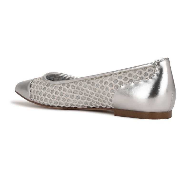 Nine West Brex Pointy Puntera Plateadas | 4791-KPIRE