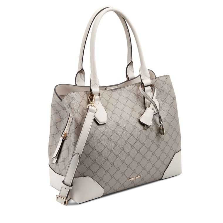 Nine West Brooklyn Jet Set Carryall Beige | 2943-FNQPM