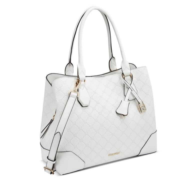 Nine West Brooklyn Jet Set Carryall Blancas | 4173-HUTKZ