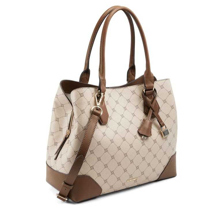 Nine West Brooklyn Jet Set Carryall Kaki Marrones | 1273-MYLXN