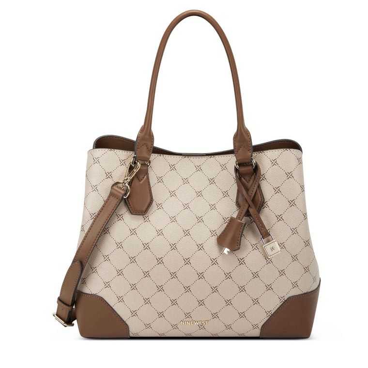 Nine West Brooklyn Jet Set Carryall Kaki Marrones | 1273-MYLXN