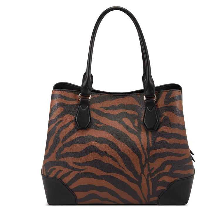 Nine West Brooklyn Jet Set Carryall Negras Marrones | 3976-RHWAO