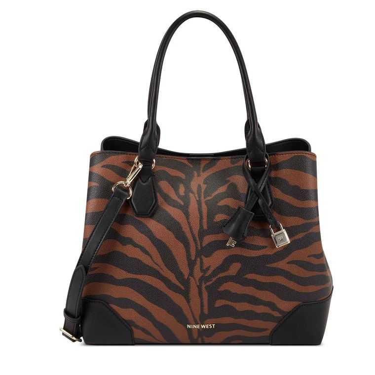 Nine West Brooklyn Jet Set Carryall Negras Marrones | 3976-RHWAO