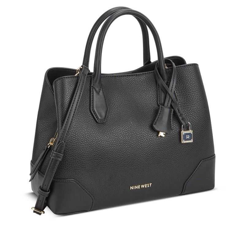 Nine West Brooklyn Jet Set Satchel Negras | 2960-JGPXN