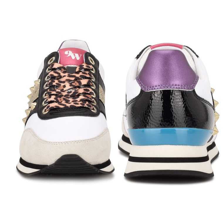 Nine West Bunnie Sneakers Doradas Blancas Negras | 2853-NICAW