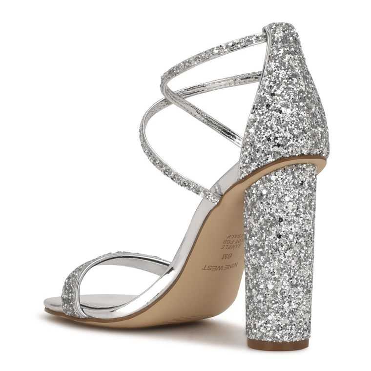 Nine West Celebra Sandals Plateadas | 0256-DJXGQ