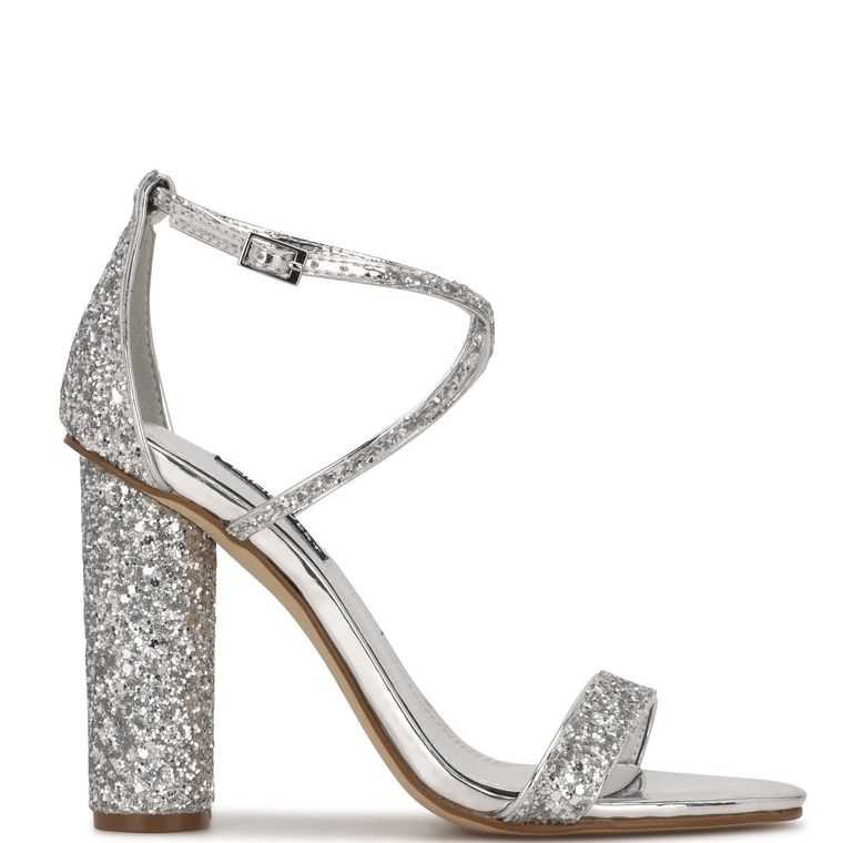 Nine West Celebra Sandals Plateadas | 0256-DJXGQ