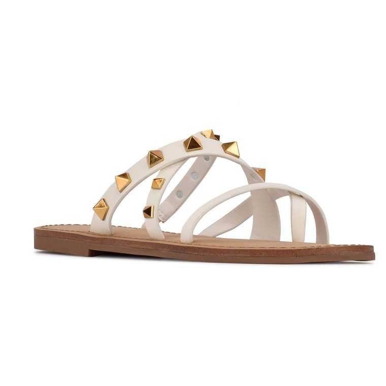 Nine West Cerri Chanclas Sandals Blancas | 4061-SQDPX